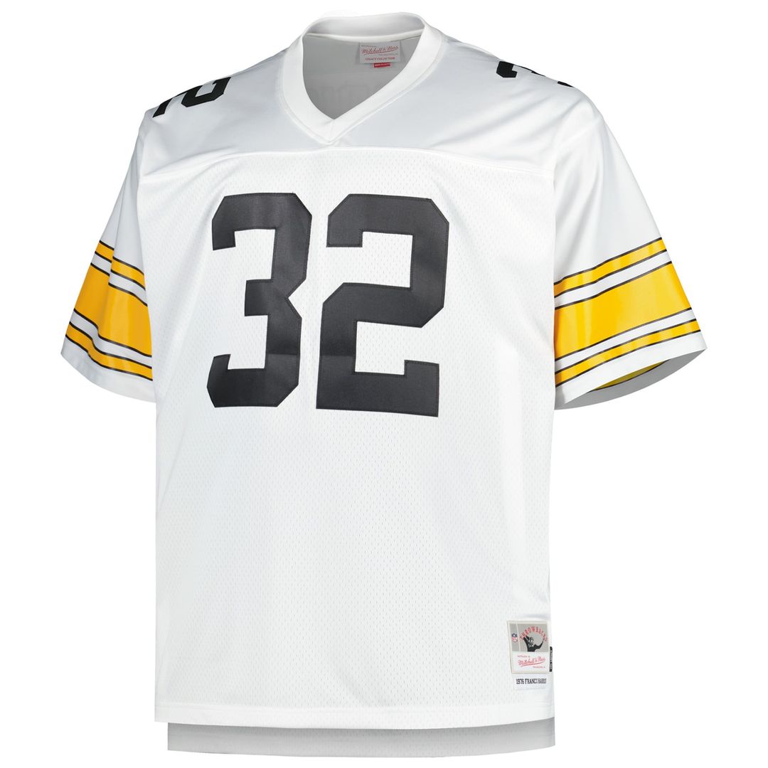 Franco Harris Pittsburgh Steelers Mitchell & Ness White Big & Tall 1976 Retired Player Replica Jersey