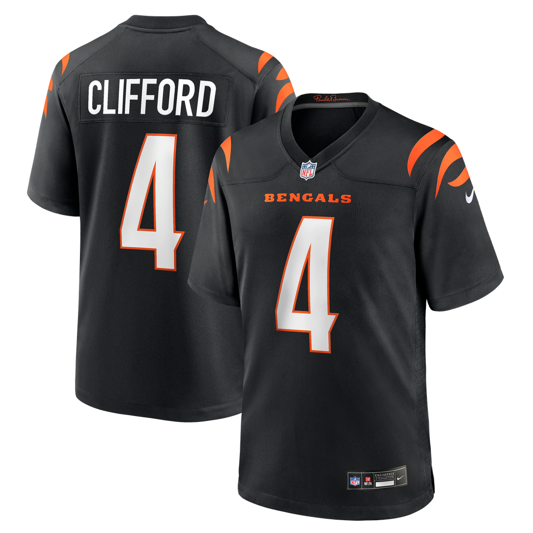 Sean Clifford Cincinnati Bengals Nike Black Team Game Jersey