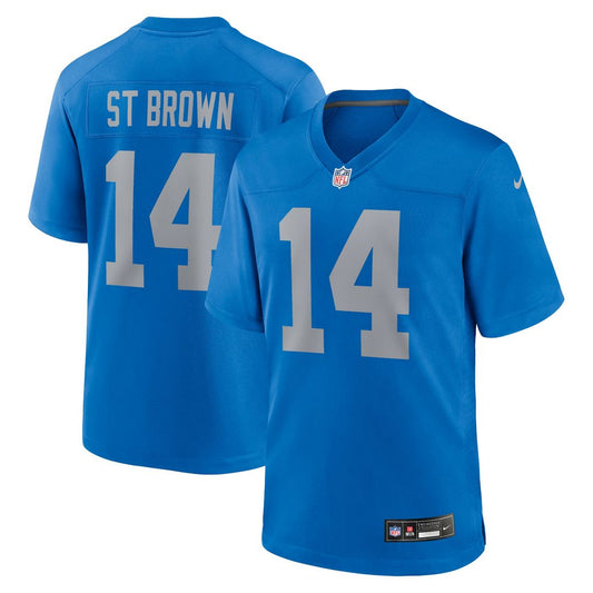 Amon-Ra St. Brown Detroit Lions Nike Blue Alternate Game Jersey