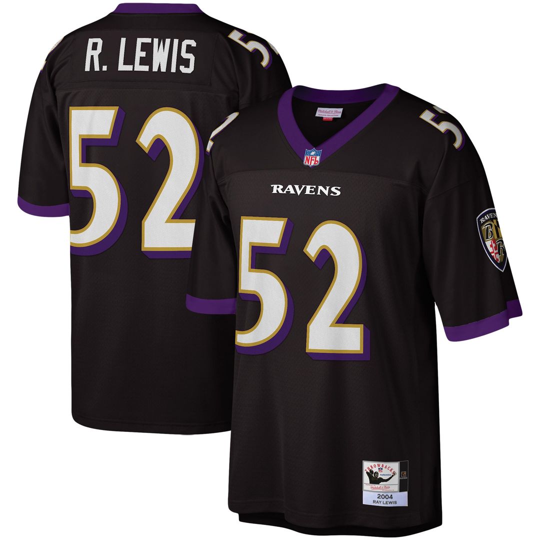 Ray Lewis Baltimore Ravens Mitchell & Ness Black Legacy Replica Jersey