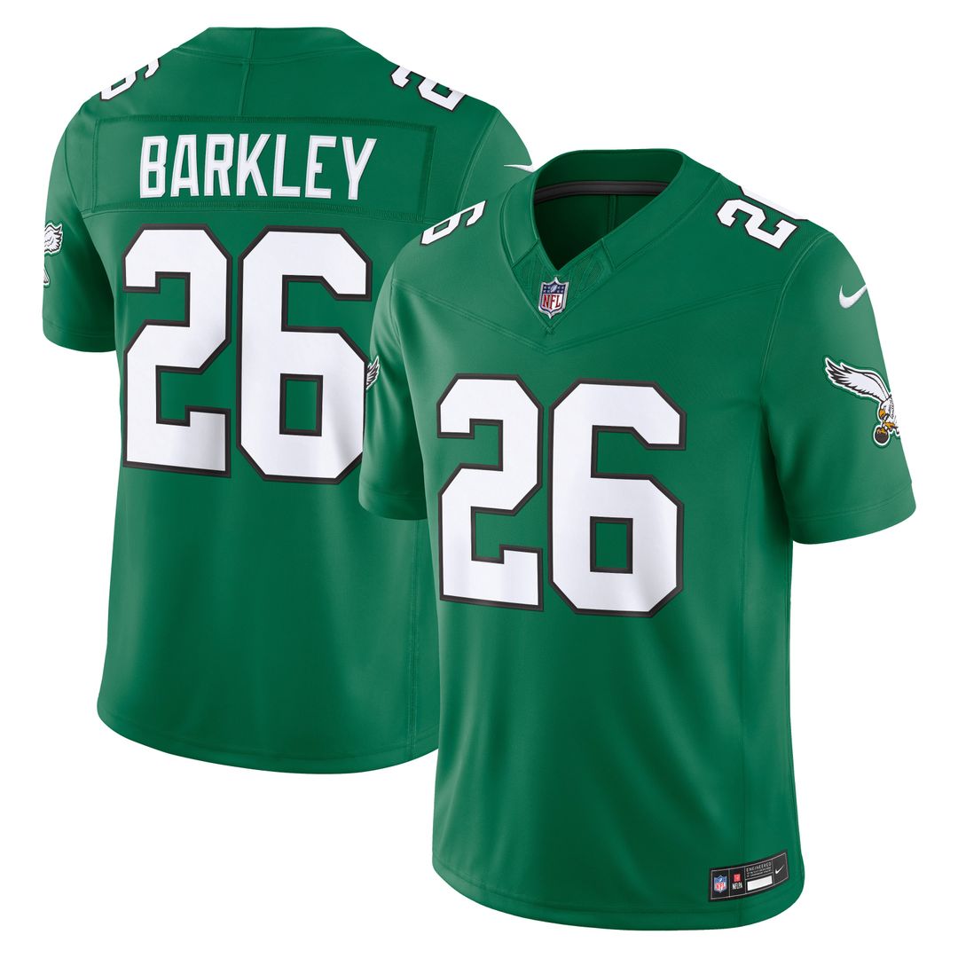 Saquon Barkley Philadelphia Eagles Nike Kelly Green Alternate Vapor F.U.S.E. Stitched Limited Jersey