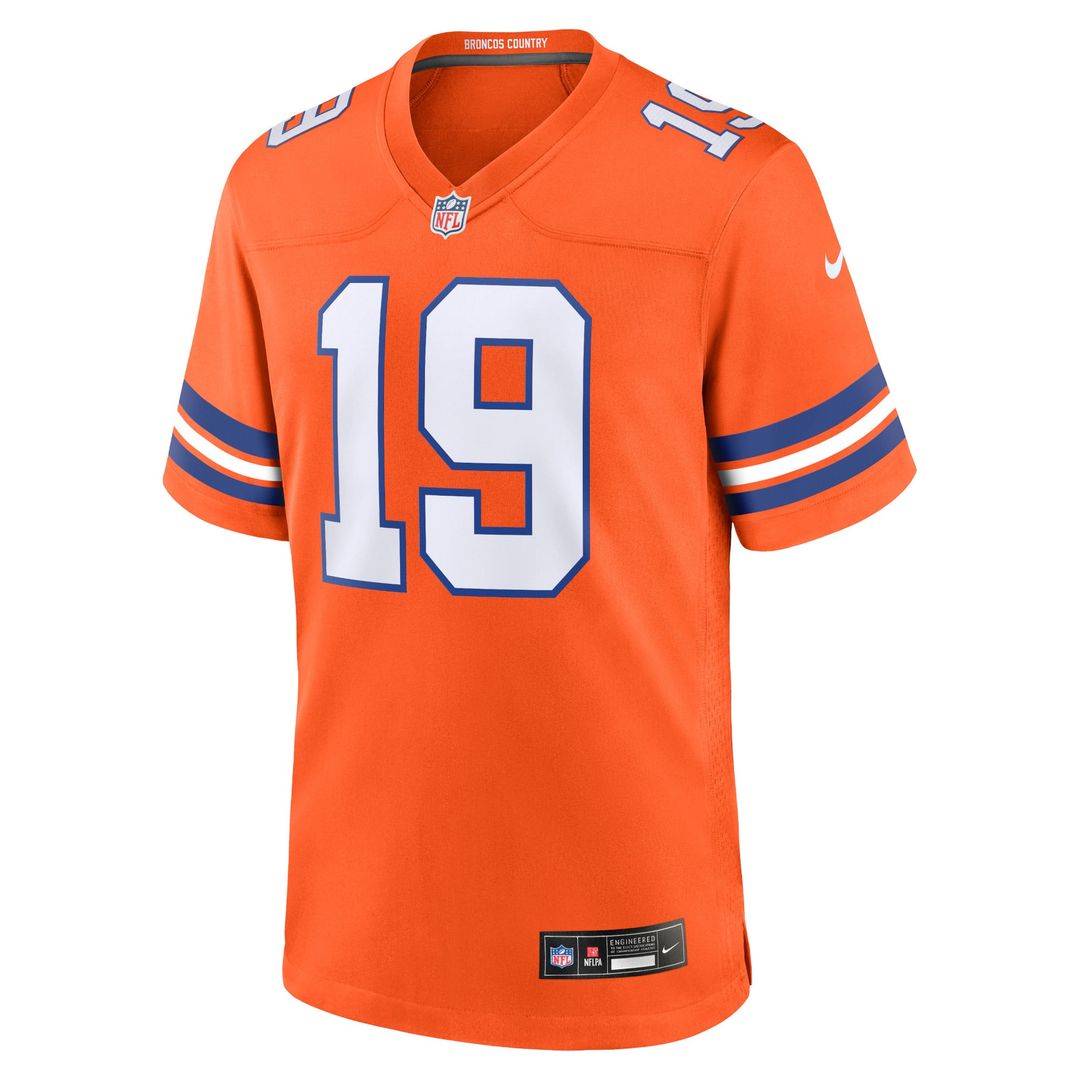 Marvin Mims Jr Denver Broncos Nike Orange Mile High Collection 1977 Throwback Player Game Jersey