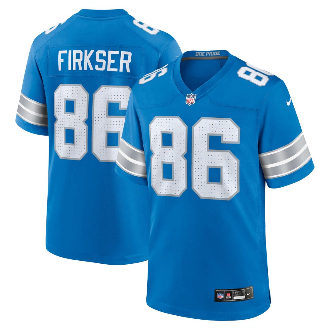 Anthony Firkser Detroit Lions Nike Blue Team Game Jersey