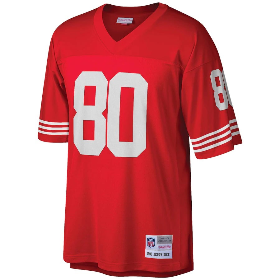 Jerry Rice San Francisco 49ers Mitchell & Ness Scarlet Big & Tall 1990 Retired Player Replica Jersey