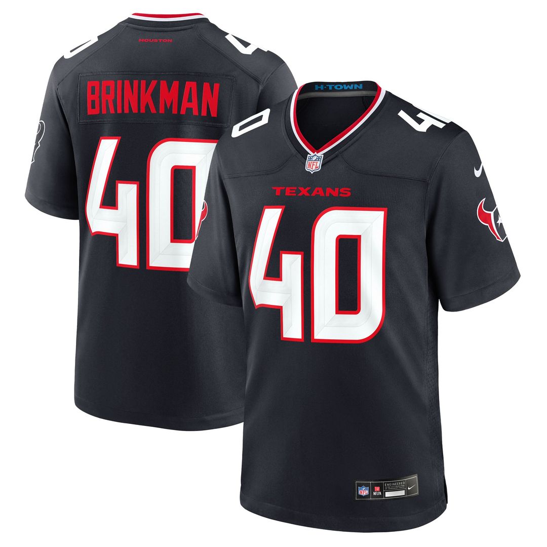 Austin Brinkman Houston Texans Nike Navy Team Game Jersey