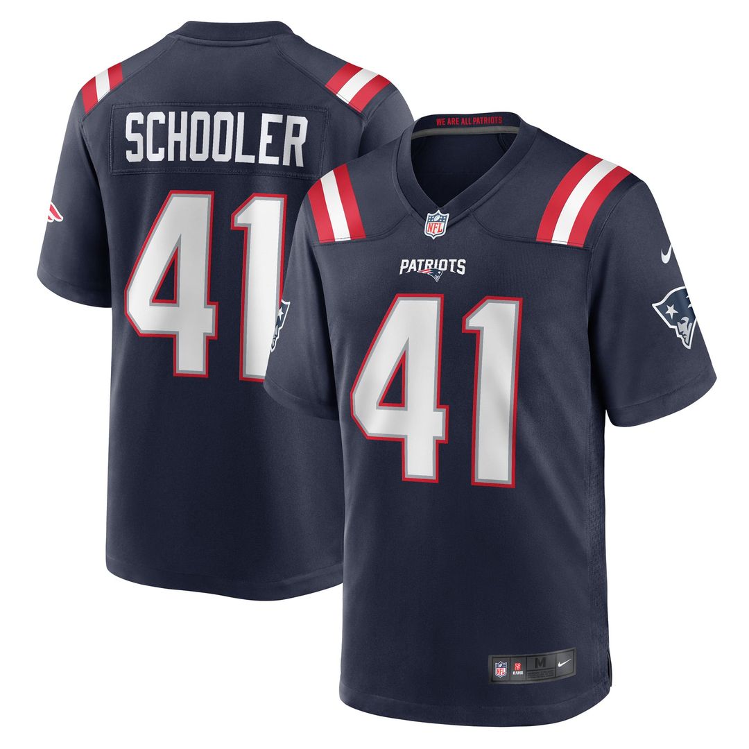 Brenden Schooler New England Patriots Nike Navy Game Player Jersey