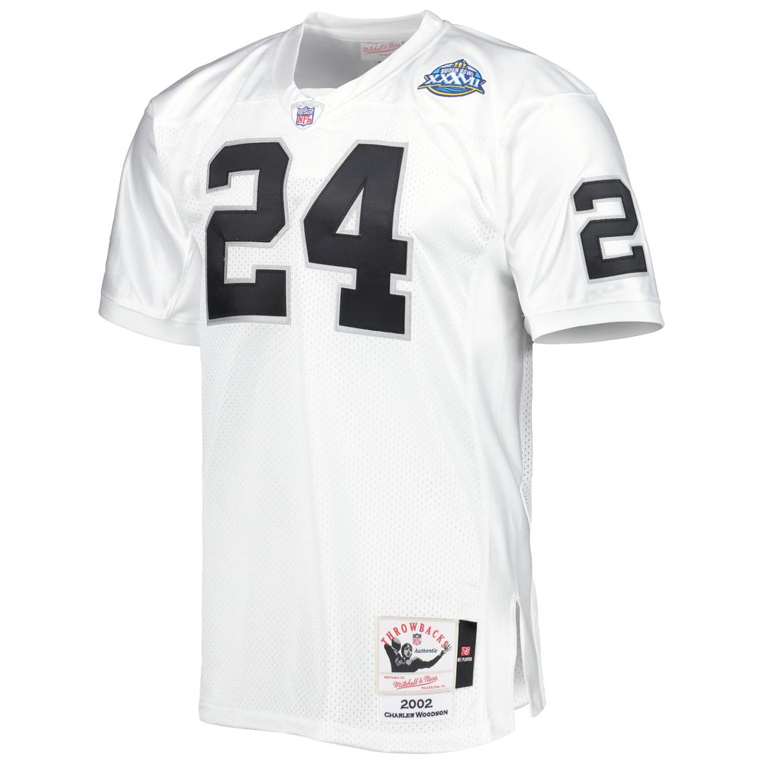 Charles Woodson Las Vegas Raiders 2002 Mitchell & Ness White Authentic Throwback Retired Player Jersey