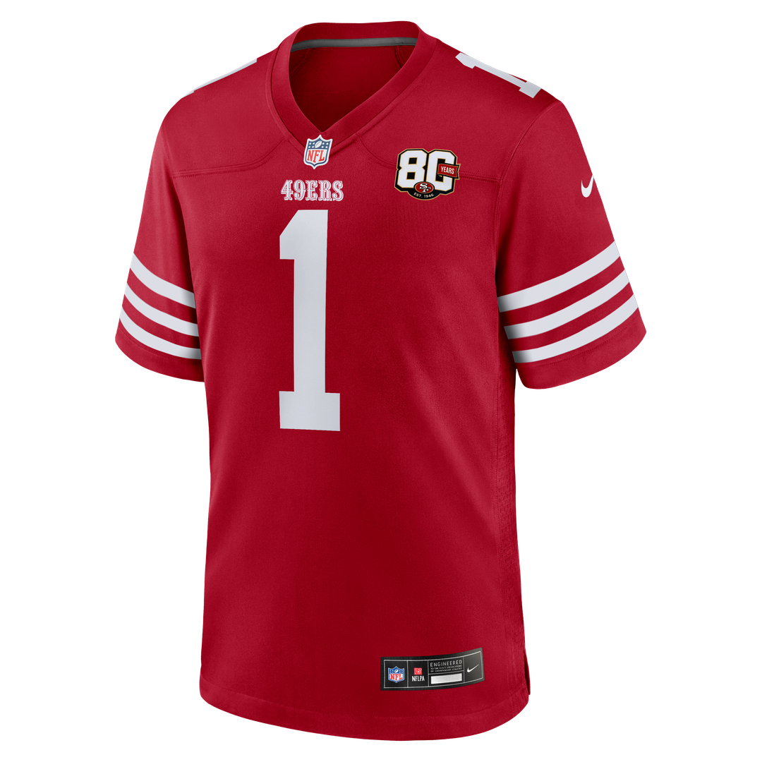 Ricky Pearsall San Francisco 49ers Nike Scarlet 80th Anniversary Game Jersey