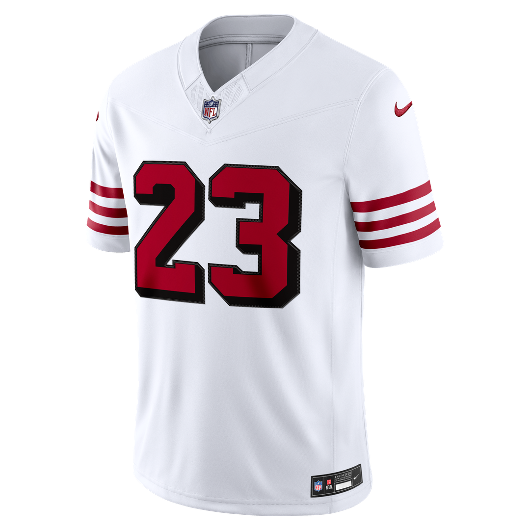 Christian McCaffrey San Francisco 49ers Nike White Alternate Vapor F.U.S.E. Stitched Limited Jersey