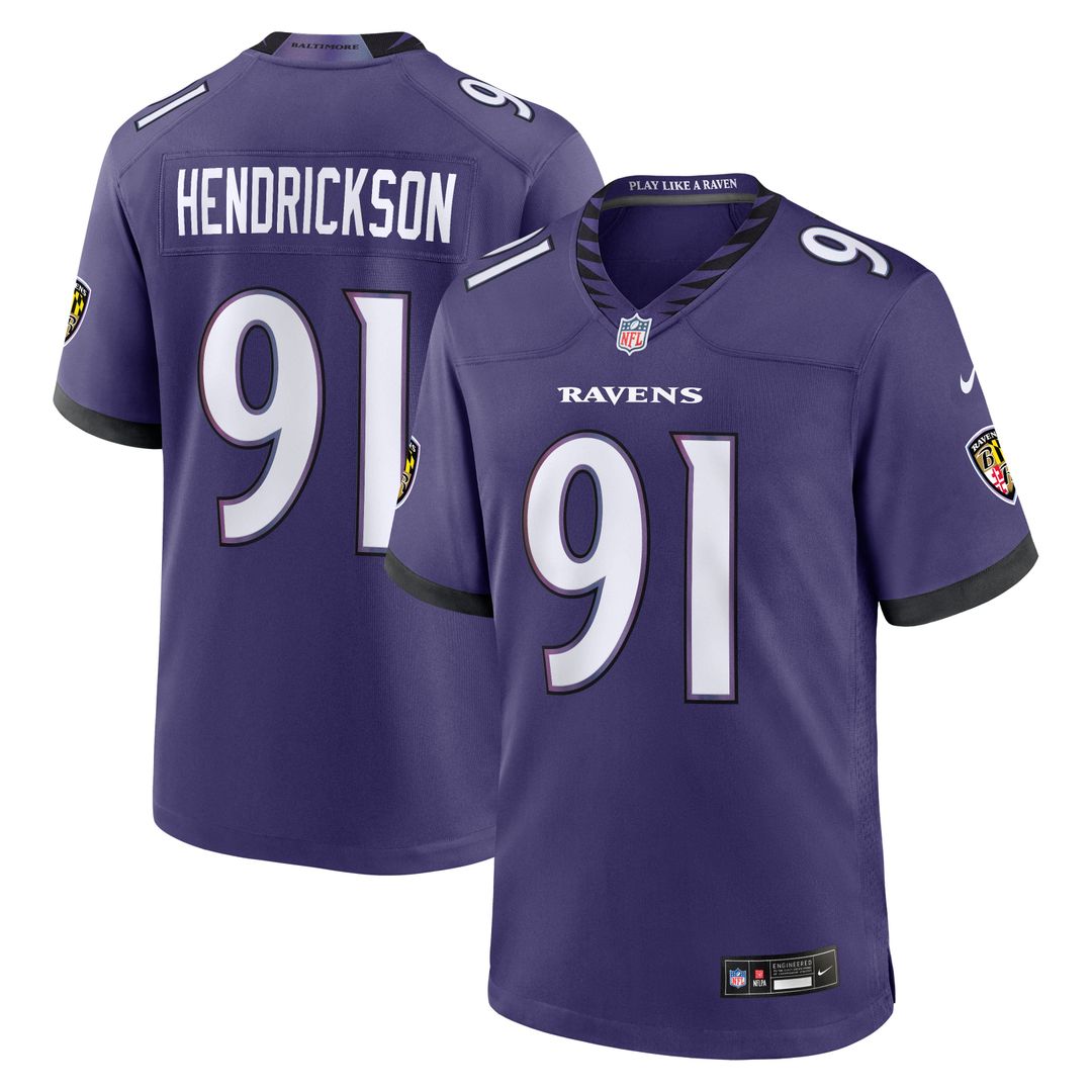 Trey Hendrickson Baltimore Ravens Nike Purple Team Game Jersey