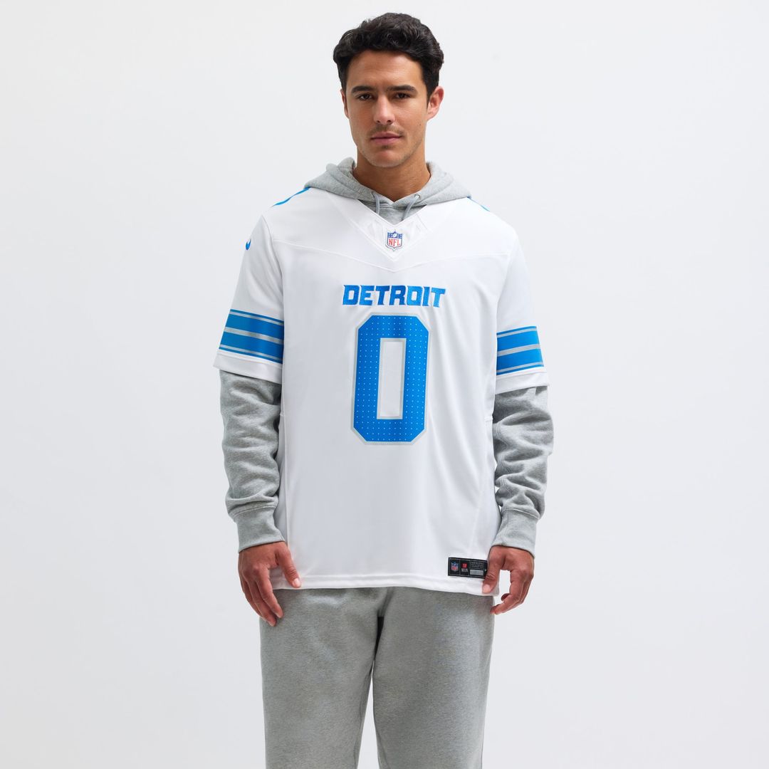 Jahmyr Gibbs Detroit Lions Nike White Vapor F.U.S.E. Limited Jersey