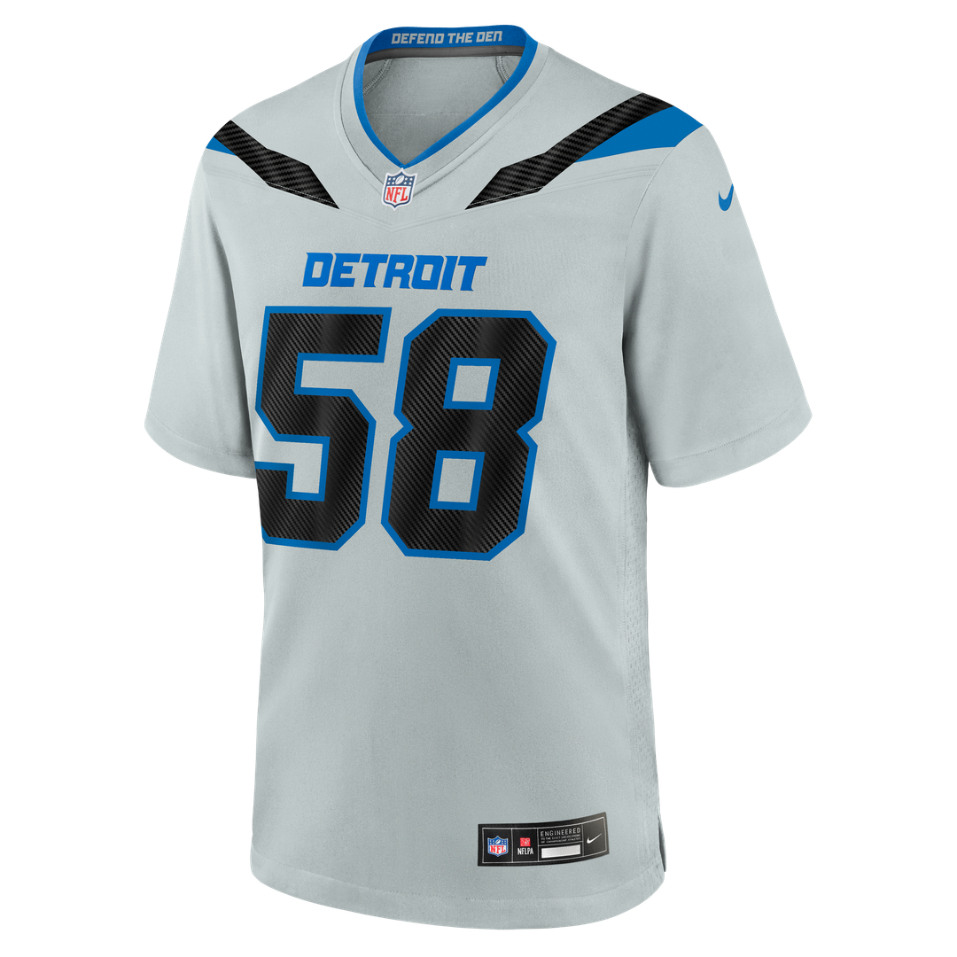 Penei Sewell Detroit Lions Nike Silver 2026 Rivalries Collection Game Jersey