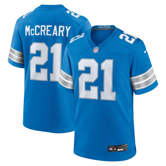 Roger McCreary Detroit Lions Nike Blue Team Game Jersey