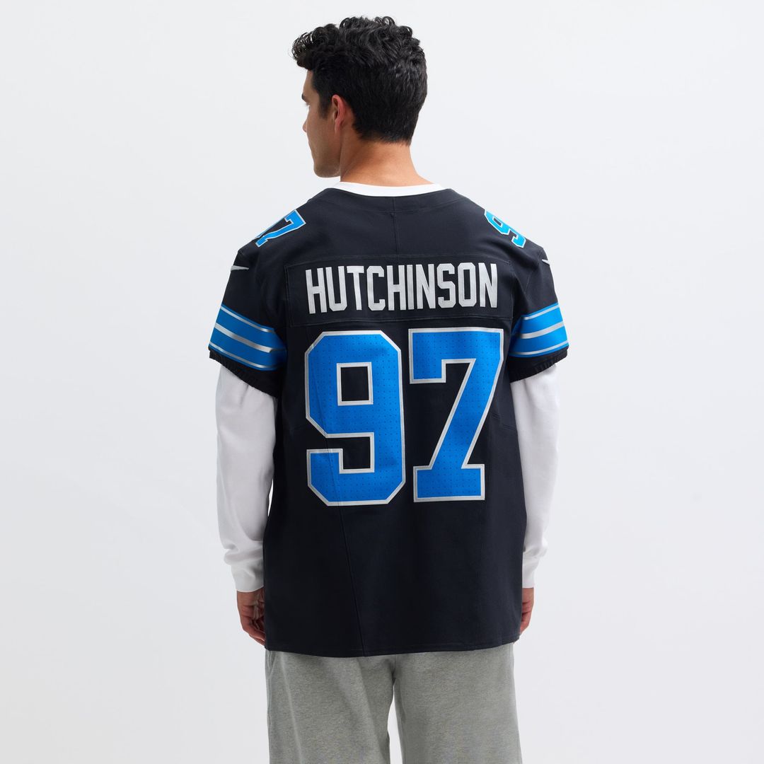 Aidan Hutchinson Detroit Lions Nike Black Alternate Vapor F.U.S.E. Elite Jersey