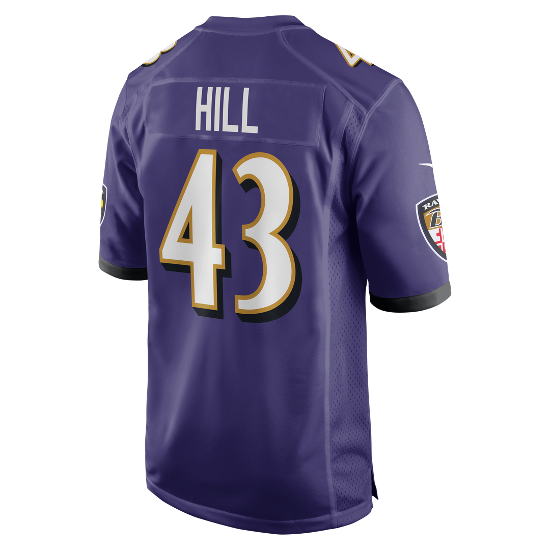 Justice Hill Baltimore Ravens Nike Purple Game Jersey