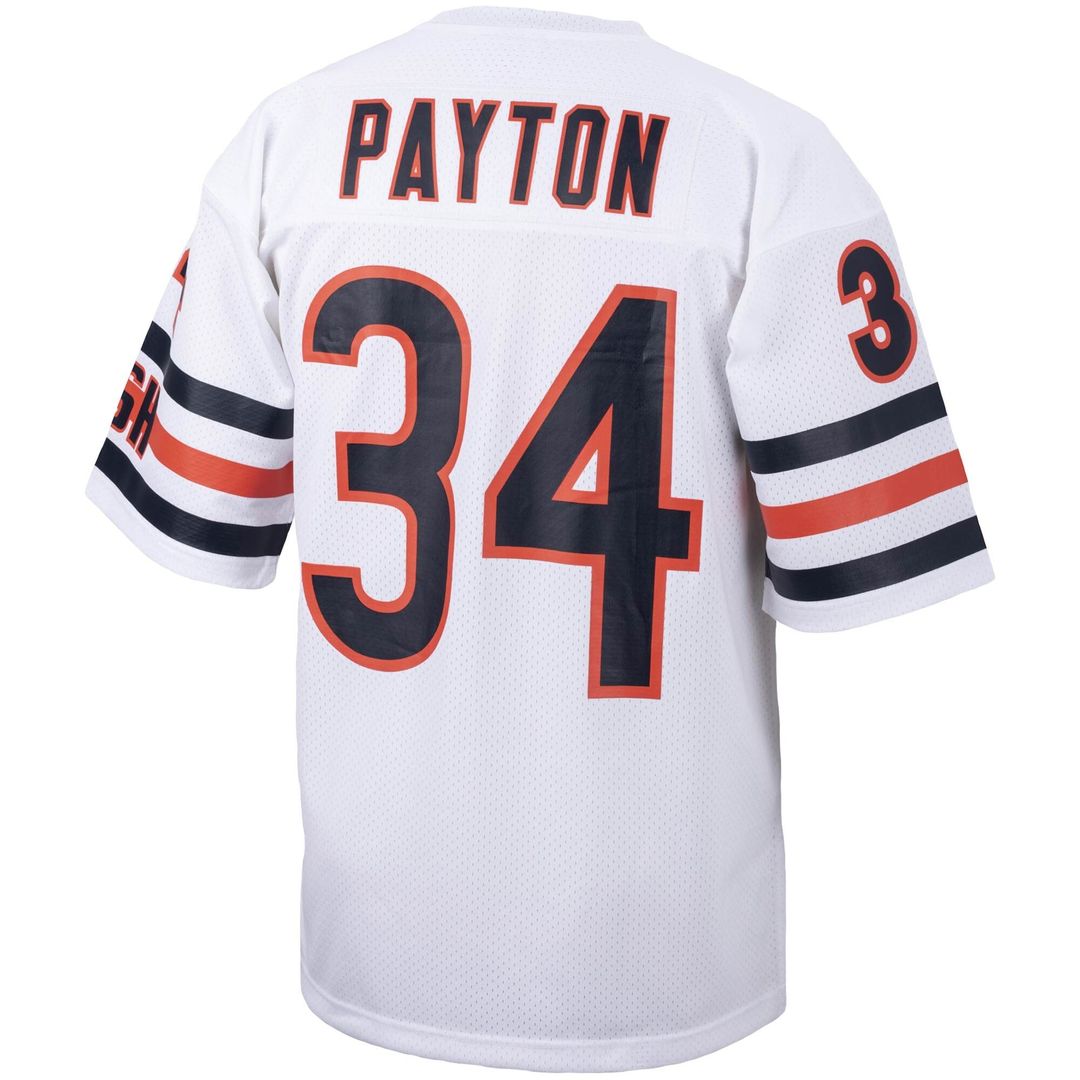 Walter Payton Chicago Bears Mitchell & Ness White Big & Tall 1985 Retired Player Replica Jersey