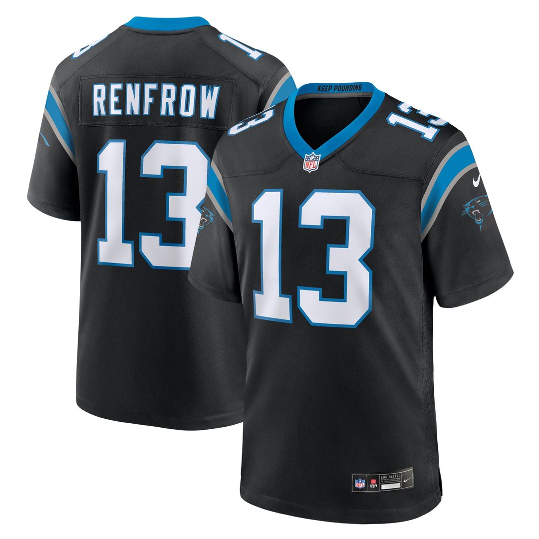 Hunter Renfrow Carolina Panthers Nike Black Team Game Jersey