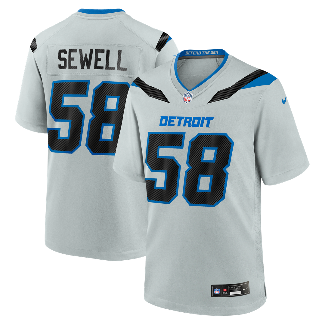 Penei Sewell Detroit Lions Nike Silver 2026 Rivalries Collection Game Jersey