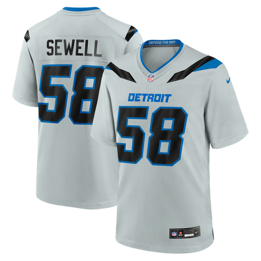 Penei Sewell Detroit Lions Nike Silver 2026 Rivalries Collection Game Jersey