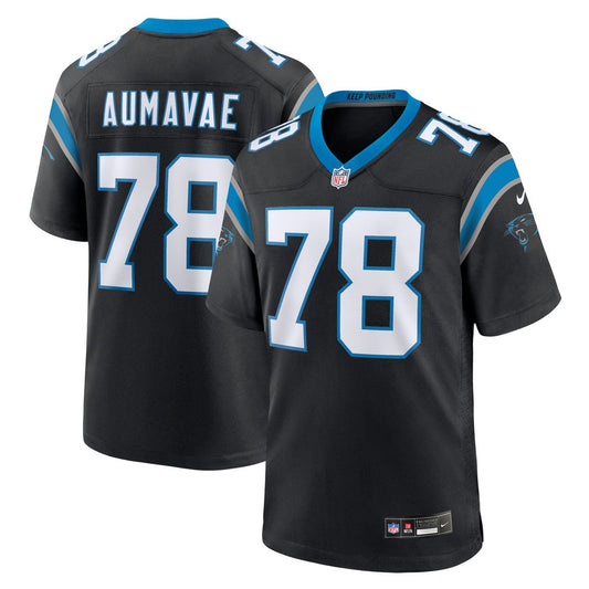 Popo Aumavae Carolina Panthers Nike Black Team Game Jersey