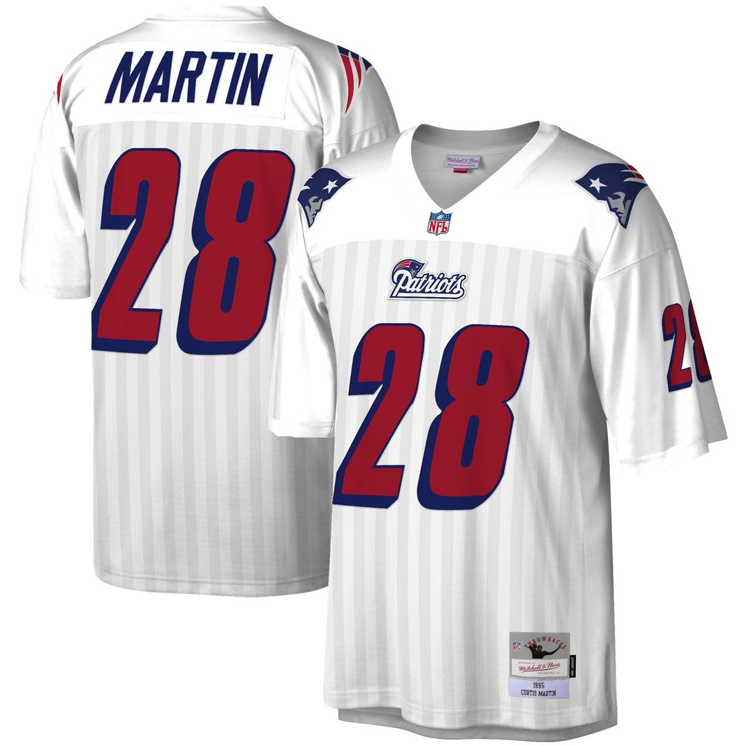 Curtis Martin New England Patriots Mitchell & Ness White Legacy Replica Jersey