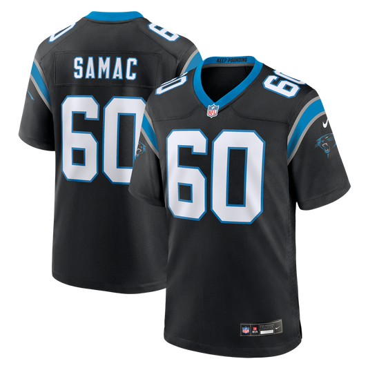 Nick Samac Carolina Panthers Nike Black Team Game Jersey