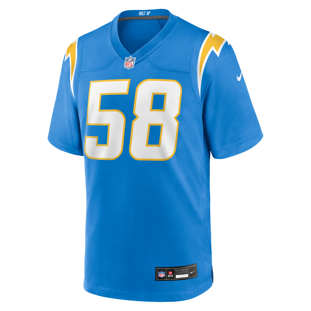 Tae Crowder Los Angeles Chargers Nike Powder Blue Team Game Jersey