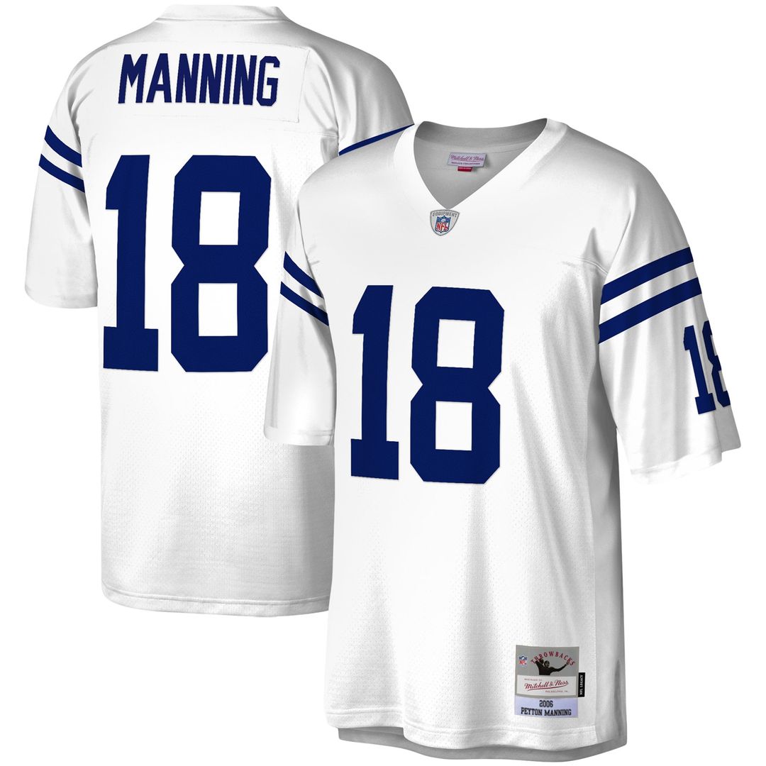 Peyton Manning Indianapolis Colts Mitchell & Ness White Legacy Replica Jersey