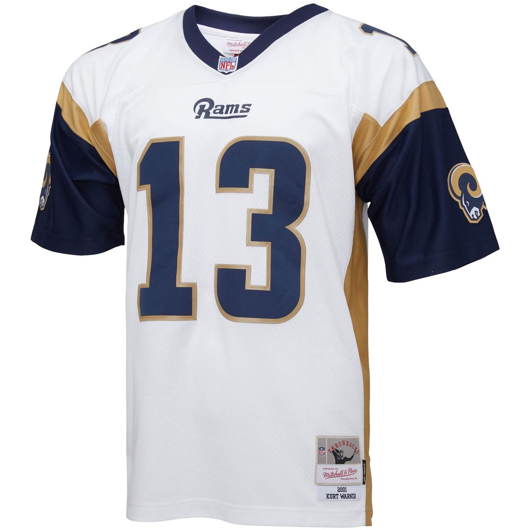 Kurt Warner Los Angeles Rams Mitchell & Ness White Big & Tall 2001 Retired Player Replica Jersey