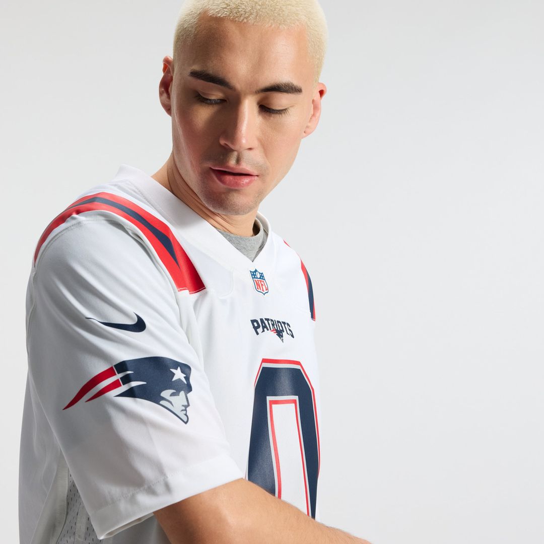 Christian Gonzalez New England Patriots Nike Navy Team Game Jersey