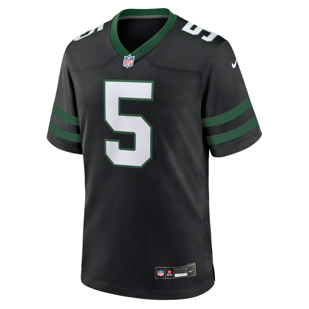 Garrett Wilson New York Jets Nike Legacy Black Alternate Game Jersey