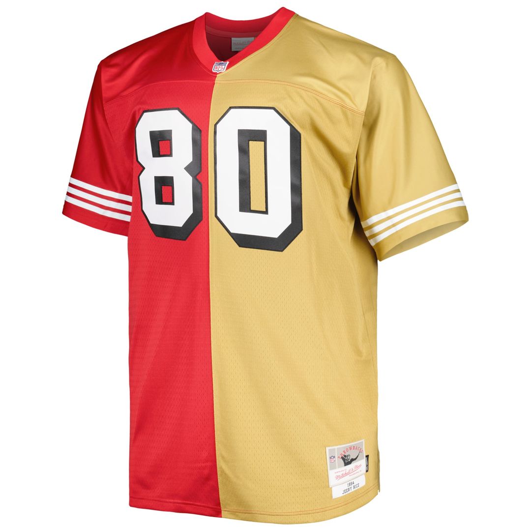 Jerry Rice San Francisco 49ers Mitchell & Ness Scarlet/Gold Big & Tall Split Legacy Retired Player Replica Jersey