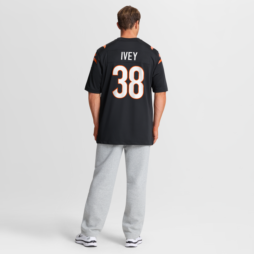 DJ Ivey Cincinnati Bengals Nike Black Team Game Jersey