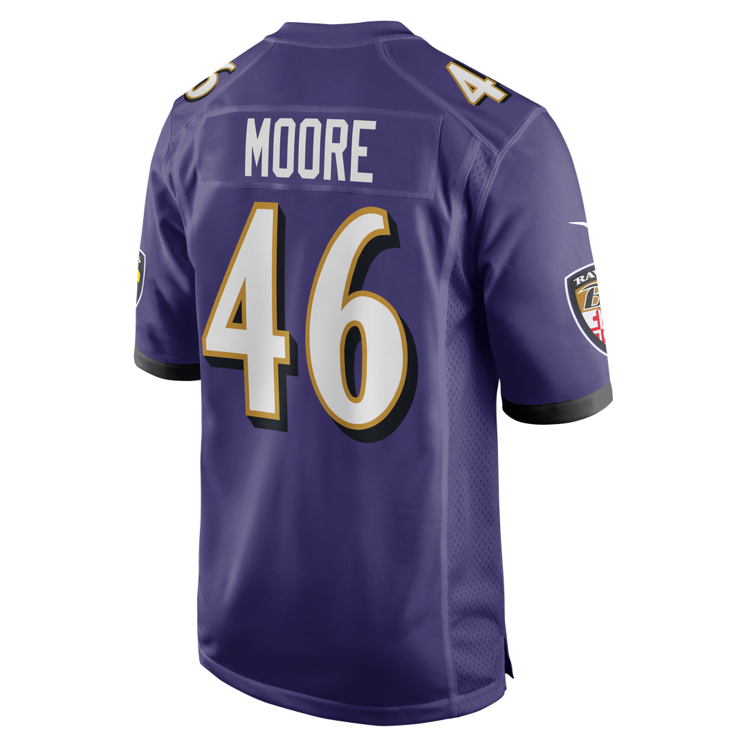 Nick Moore Baltimore Ravens Nike Purple Game Jersey