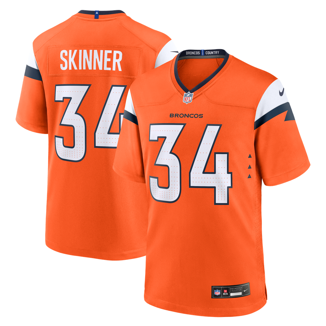 JL Skinner Denver Broncos Nike Orange Team Game Jersey