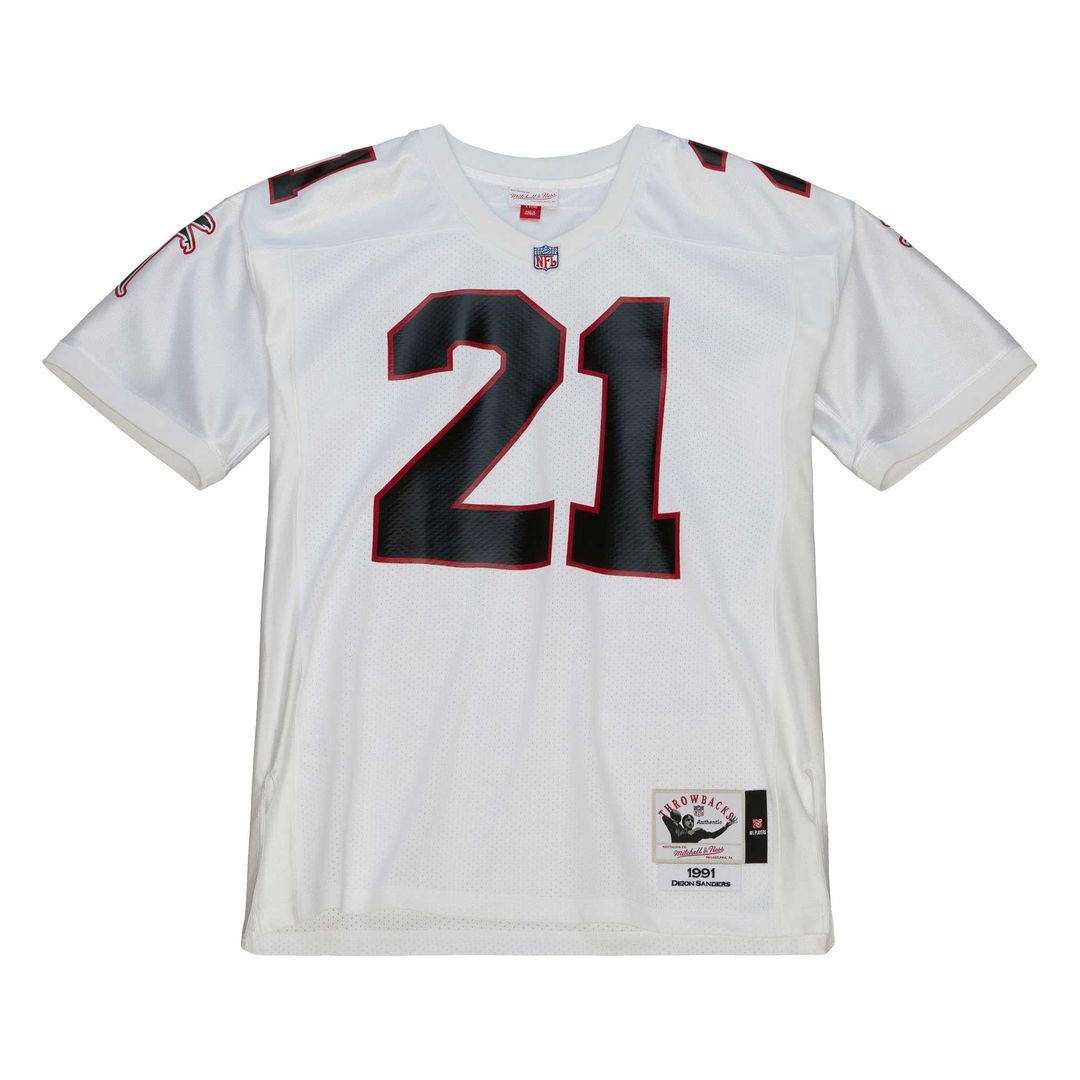 Deion Sanders Atlanta Falcons 1991 Mitchell & Ness White Authentic Throwback Retired Player Jersey