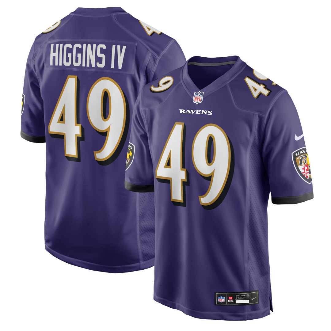Jay Higgins IV Baltimore Ravens Nike Purple Team Game Jersey