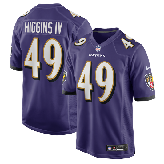 Jay Higgins IV Baltimore Ravens Nike Purple Team Game Jersey