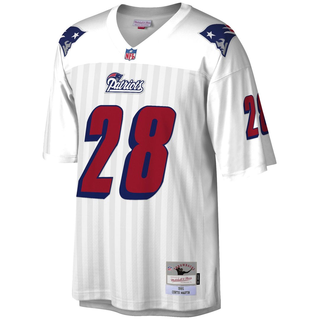 Curtis Martin New England Patriots Mitchell & Ness White Legacy Replica Jersey
