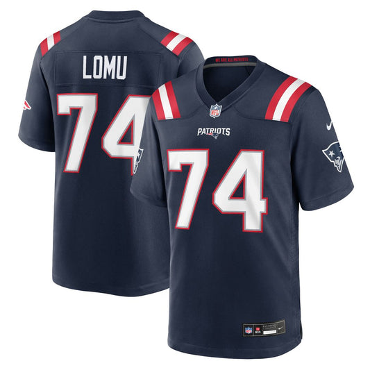 Caleb Lomu New England Patriots Nike Navy Team Game Jersey