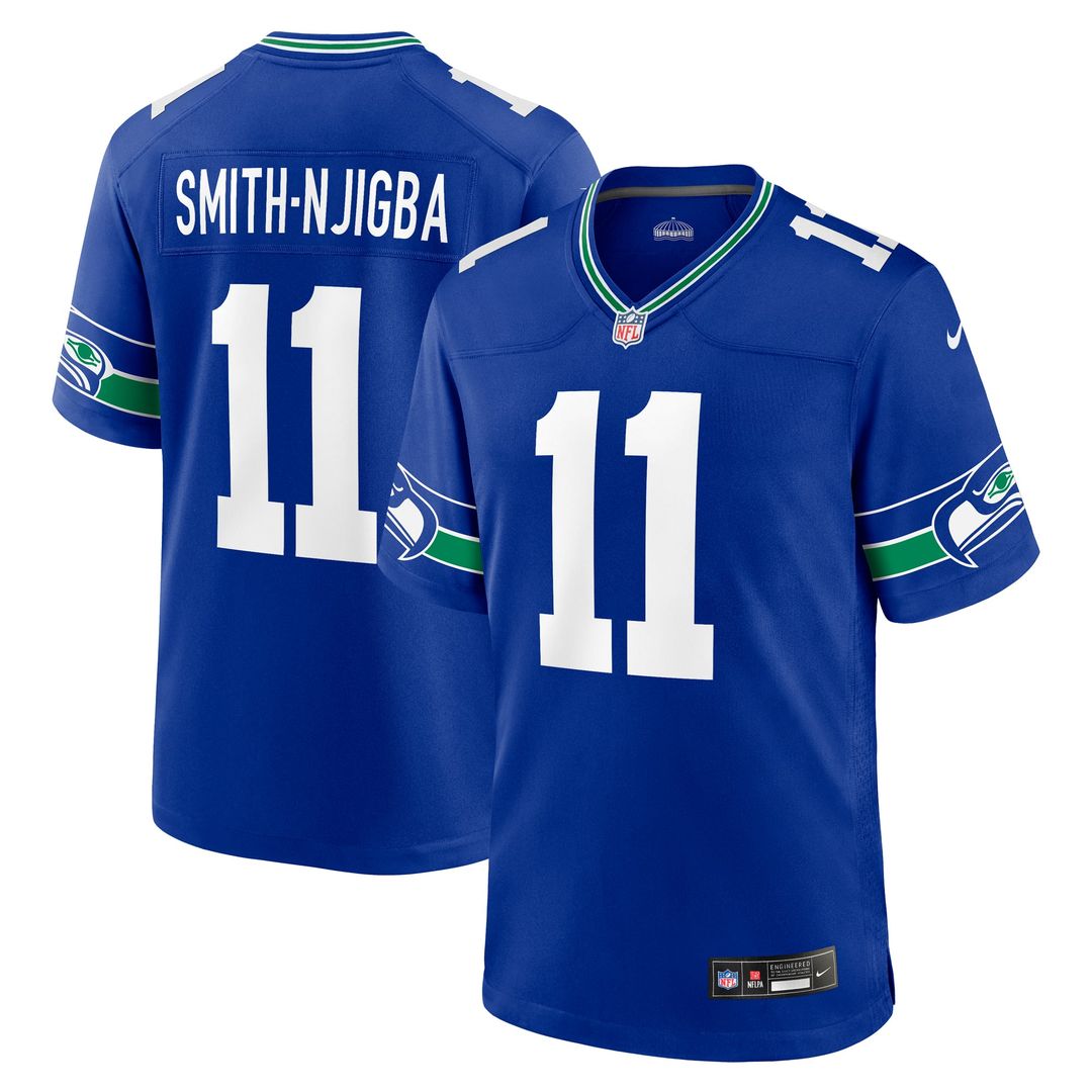 Jaxon Smith-Njigba Seattle Seahawks Nike Royal Throwback Player Game Jersey