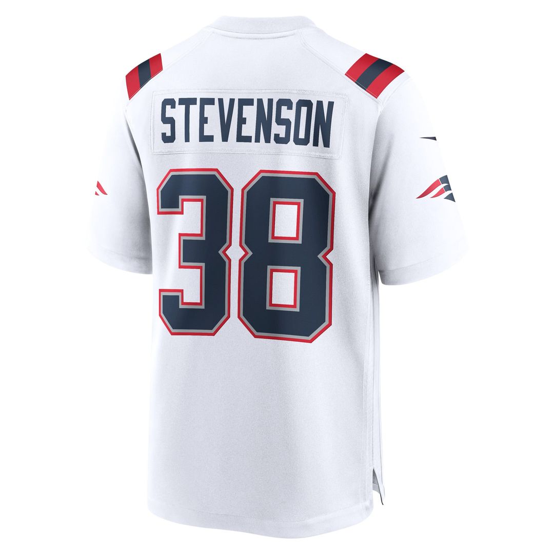 Rhamondre Stevenson New England Patriots Nike White Game Player Jersey