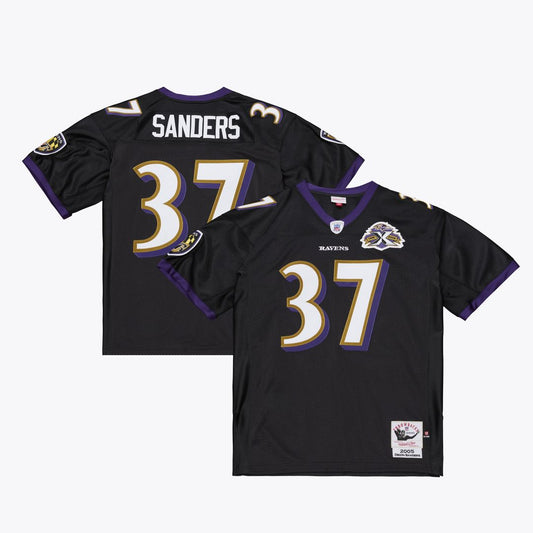 Deion Sanders Baltimore Ravens Mitchell & Ness Black 2005 Authentic Throwback Jersey