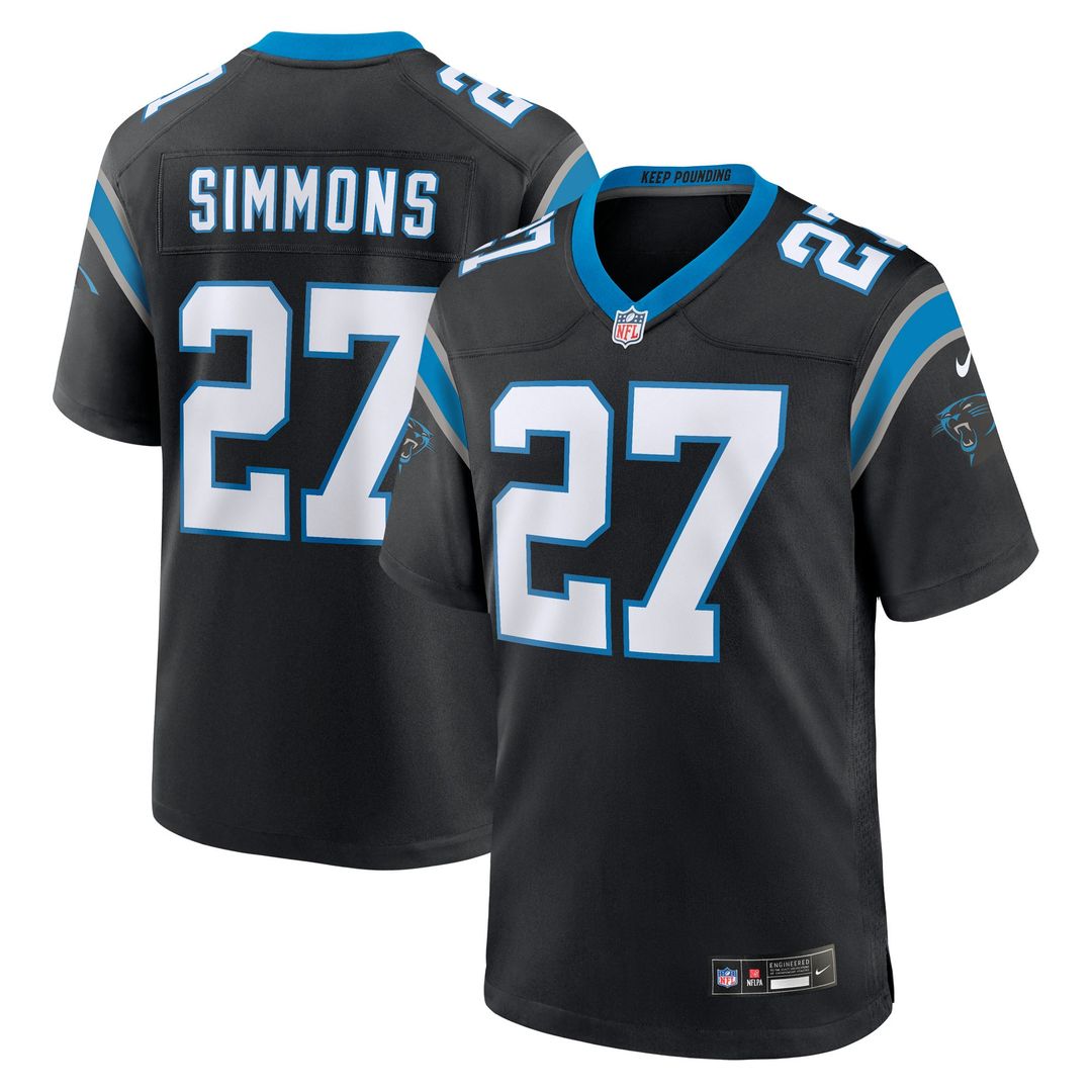 Isaiah Simmons Carolina Panthers Nike Black Team Game Jersey