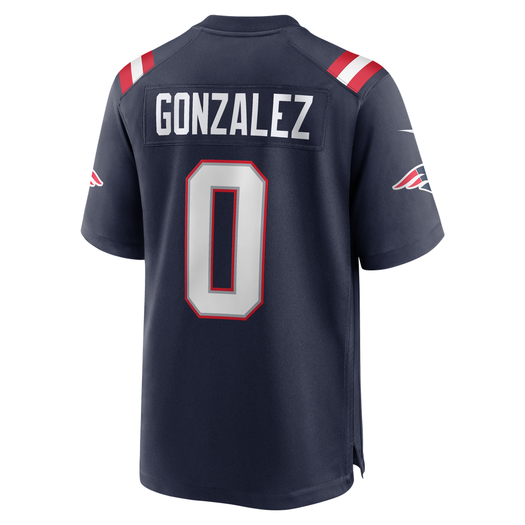 Christian Gonzalez New England Patriots Nike White Game Jersey