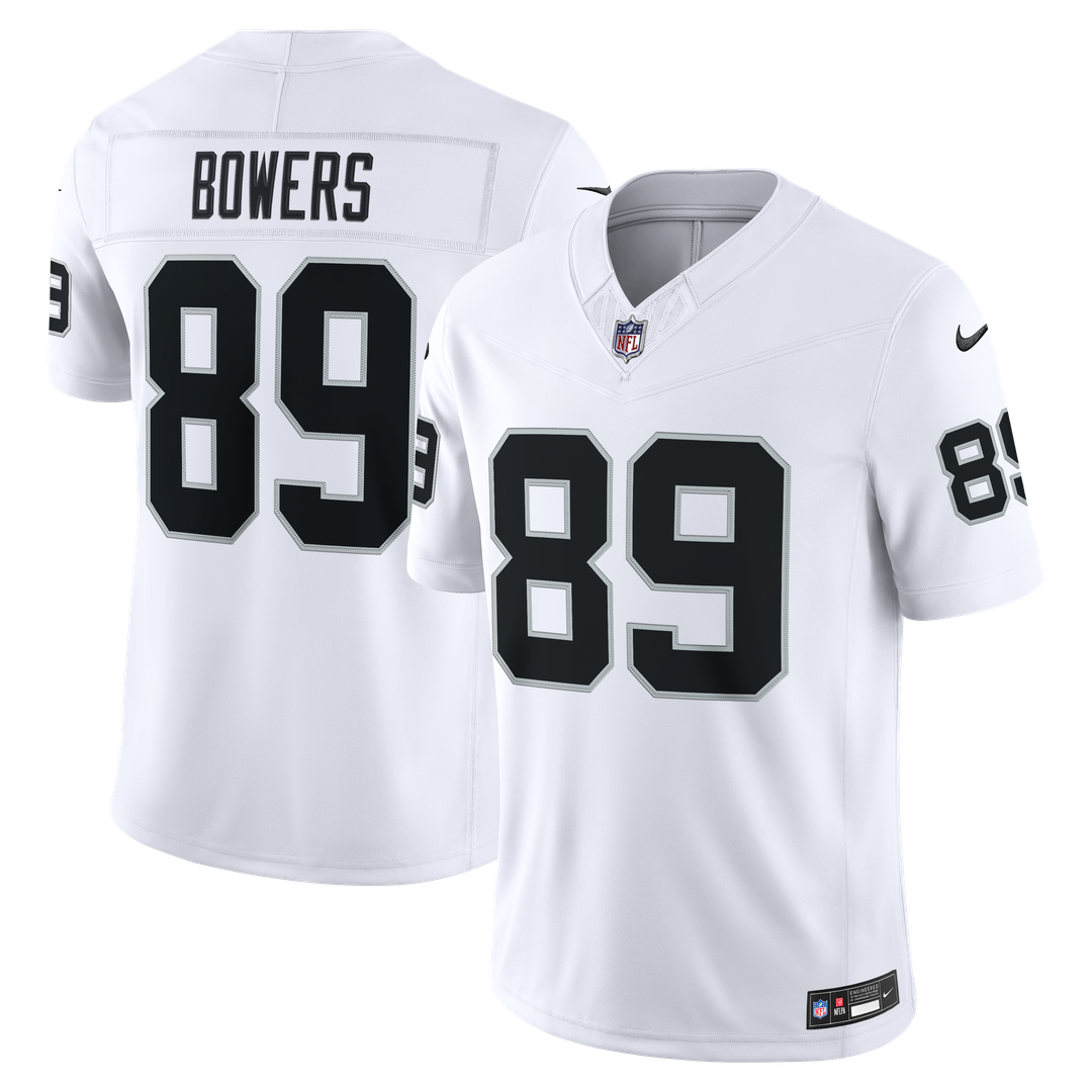 Brock Bowers Las Vegas Raiders Nike White Vapor F.U.S.E. Stitched Limited Jersey
