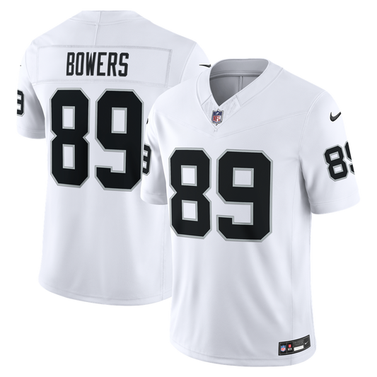 Brock Bowers Las Vegas Raiders Nike White Vapor F.U.S.E. Stitched Limited Jersey