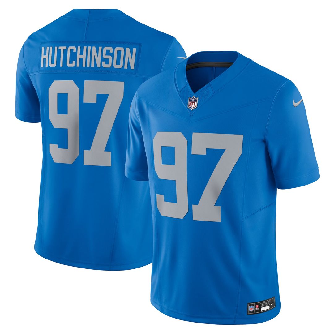 Aidan Hutchinson Detroit Lions Nike Blue Vapor F.U.S.E. Alternate Limited Jersey