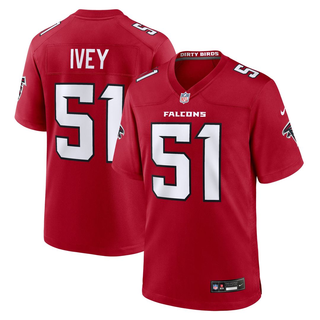 Jared Ivey Atlanta Falcons Nike Red Team Game Jersey
