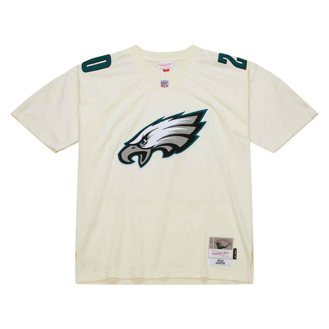 Brian Dawkins Philadelphia Eagles Mitchell & Ness Cream Chainstitch Legacy Jersey